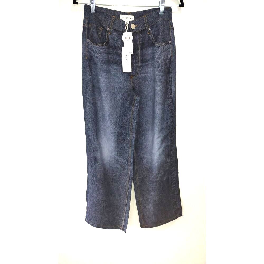 Jason Wu Trendy Faded Baggy Denim, Size 2, Grey/Blue